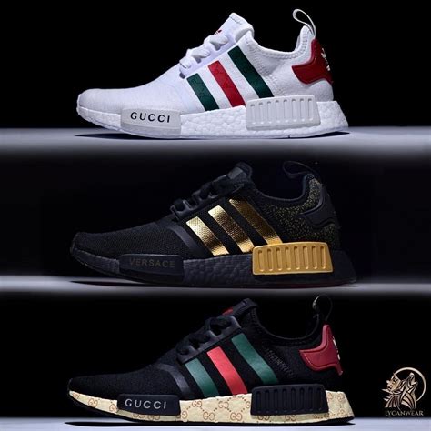 gucci adidas nmd white|adidas nmd white with gold.